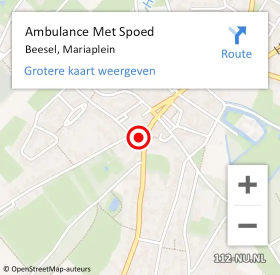 Locatie op kaart van de 112 melding: Ambulance Met Spoed Naar Beesel, Mariaplein op 25 januari 2015 11:54