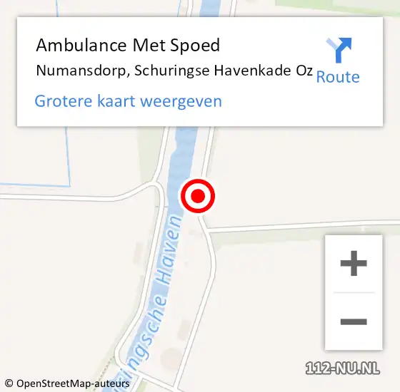 Locatie op kaart van de 112 melding: Ambulance Met Spoed Naar Numansdorp, Schuringse Havenkade Oz op 25 januari 2015 11:55