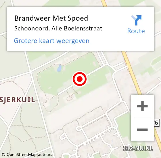 Locatie op kaart van de 112 melding: Brandweer Met Spoed Naar Schoonoord, Alle Boelensstraat op 28 oktober 2013 12:08