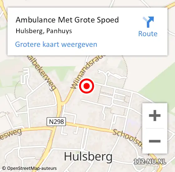 Locatie op kaart van de 112 melding: Ambulance Met Grote Spoed Naar Hulsberg, Panhuys op 25 januari 2015 12:48