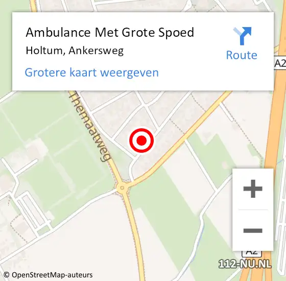 Locatie op kaart van de 112 melding: Ambulance Met Grote Spoed Naar Holtum, Ankersweg op 25 januari 2015 13:22
