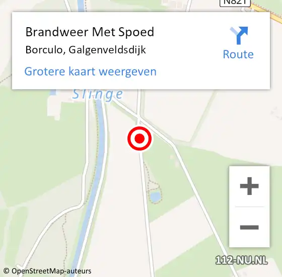 Locatie op kaart van de 112 melding: Brandweer Met Spoed Naar Borculo, Galgenveldsdijk op 28 oktober 2013 12:10