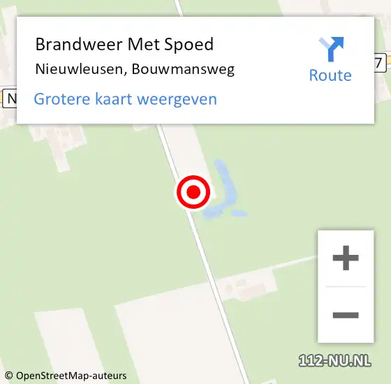 Locatie op kaart van de 112 melding: Brandweer Met Spoed Naar Nieuwleusen, Bouwmansweg op 28 oktober 2013 12:11