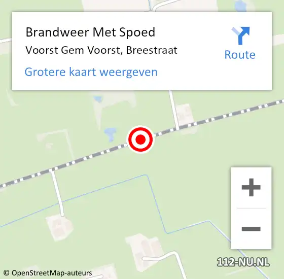 Locatie op kaart van de 112 melding: Brandweer Met Spoed Naar Voorst Gem Voorst, Breestraat op 28 oktober 2013 12:12