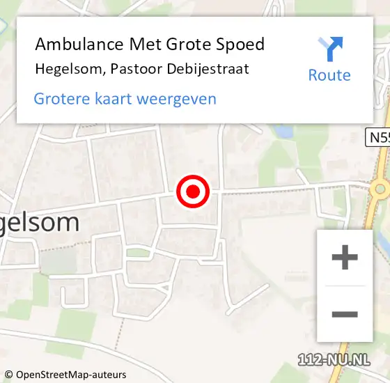 Locatie op kaart van de 112 melding: Ambulance Met Grote Spoed Naar Hegelsom, Pastoor Debijestraat op 25 januari 2015 16:34