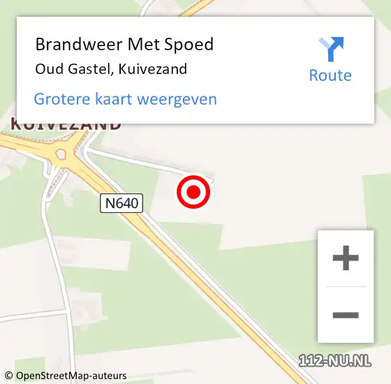 Locatie op kaart van de 112 melding: Brandweer Met Spoed Naar Oud Gastel, Kuivezand op 28 oktober 2013 12:13