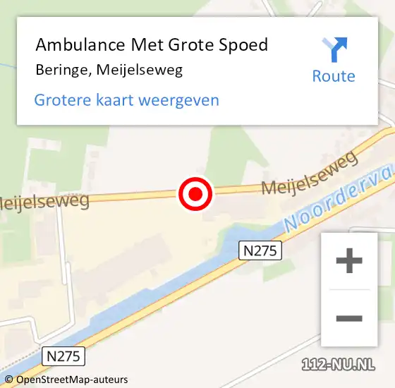 Locatie op kaart van de 112 melding: Ambulance Met Grote Spoed Naar Beringe, Meijelseweg op 28 oktober 2013 12:13