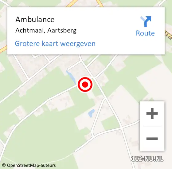 Locatie op kaart van de 112 melding: Ambulance Achtmaal, Aartsberg op 25 januari 2015 18:33