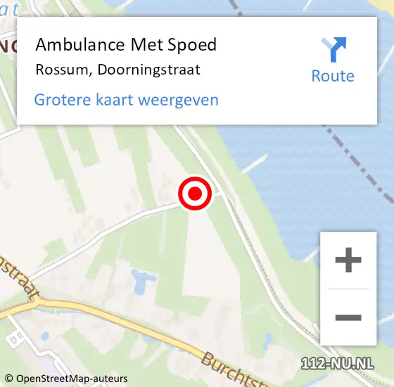 Locatie op kaart van de 112 melding: Ambulance Met Spoed Naar Rossum, Doorningstraat op 25 januari 2015 18:36