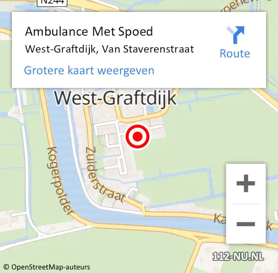 Locatie op kaart van de 112 melding: Ambulance Met Spoed Naar West-Graftdijk, Van Staverenstraat op 25 januari 2015 18:39