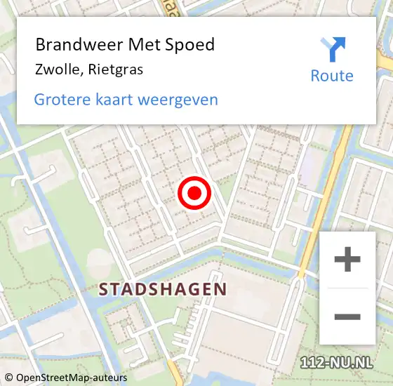 Locatie op kaart van de 112 melding: Brandweer Met Spoed Naar Zwolle, Rietgras op 28 oktober 2013 12:15