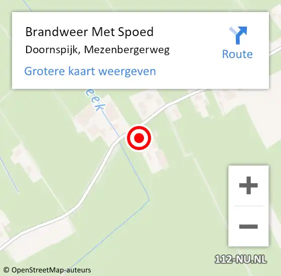 Locatie op kaart van de 112 melding: Brandweer Met Spoed Naar Doornspijk, Mezenbergerweg op 28 oktober 2013 12:15