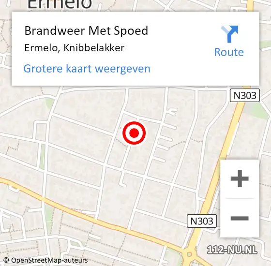 Locatie op kaart van de 112 melding: Brandweer Met Spoed Naar Ermelo, Knibbelakker op 28 oktober 2013 12:16