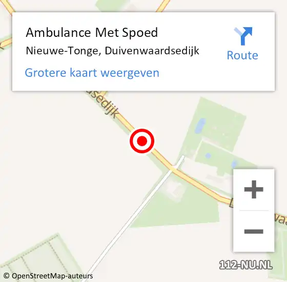 Locatie op kaart van de 112 melding: Ambulance Met Spoed Naar Nieuwe-Tonge, Duivenwaardsedijk op 25 januari 2015 21:41