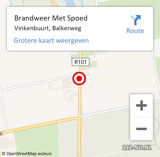 Locatie op kaart van de 112 melding: Brandweer Met Spoed Naar Vinkenbuurt, Balkerweg op 28 oktober 2013 12:17