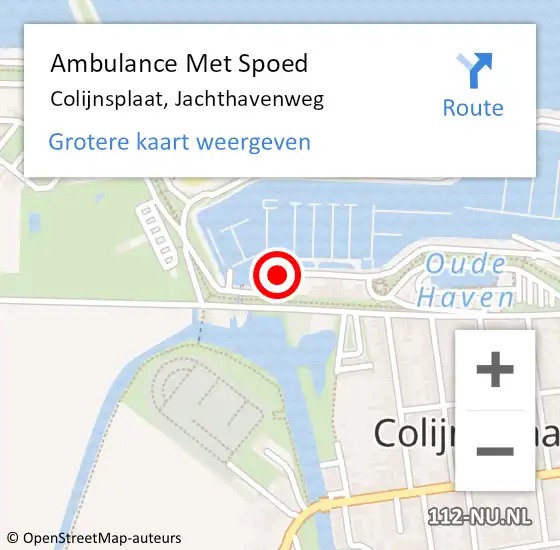 Locatie op kaart van de 112 melding: Ambulance Met Spoed Naar Colijnsplaat, Jachthavenweg op 25 januari 2015 22:02