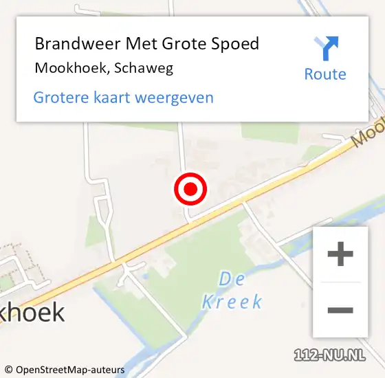 Locatie op kaart van de 112 melding: Brandweer Met Grote Spoed Naar Mookhoek, Schaweg op 26 januari 2015 00:03