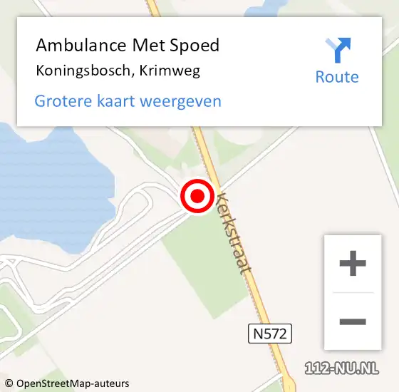 Locatie op kaart van de 112 melding: Ambulance Met Spoed Naar Koningsbosch, Krimweg op 28 oktober 2013 12:19