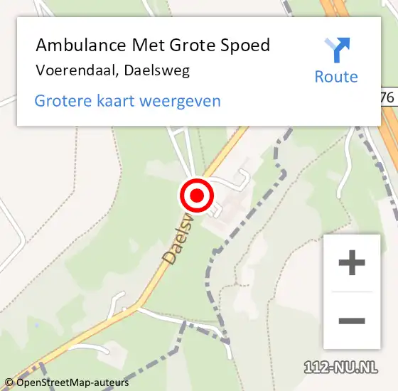 Locatie op kaart van de 112 melding: Ambulance Met Grote Spoed Naar Voerendaal, Daelsweg op 26 januari 2015 00:16