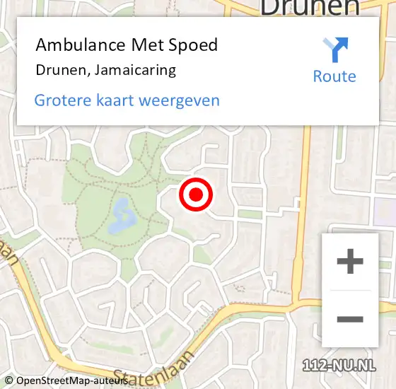 Locatie op kaart van de 112 melding: Ambulance Met Spoed Naar Drunen, Jamaicaring op 26 januari 2015 00:33