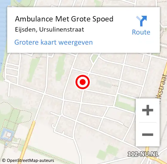 Locatie op kaart van de 112 melding: Ambulance Met Grote Spoed Naar Eijsden, Ursulinenstraat op 26 januari 2015 01:10