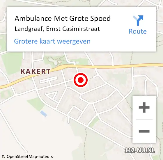 Locatie op kaart van de 112 melding: Ambulance Met Grote Spoed Naar Landgraaf, Ernst Casimirstraat op 26 januari 2015 02:30