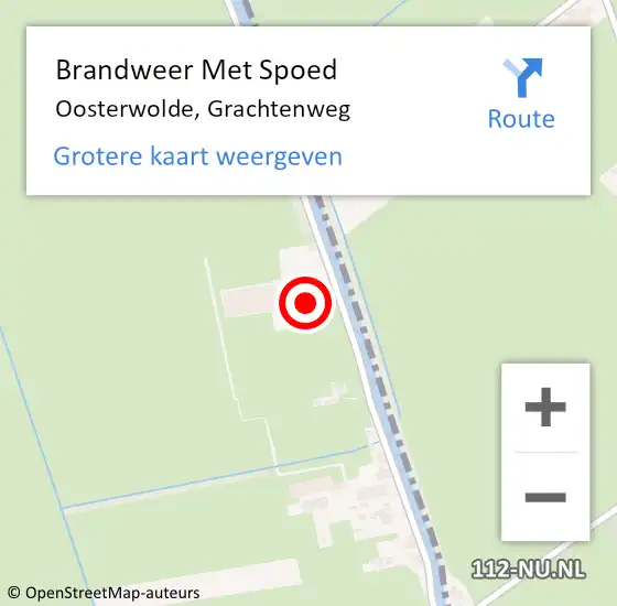 Locatie op kaart van de 112 melding: Brandweer Met Spoed Naar Oosterwolde, Grachtenweg op 28 oktober 2013 12:20