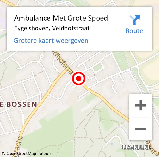 Locatie op kaart van de 112 melding: Ambulance Met Grote Spoed Naar Eygelshoven, Veldhofstraat op 26 januari 2015 04:06