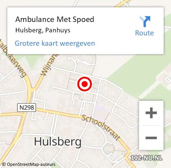 Locatie op kaart van de 112 melding: Ambulance Met Spoed Naar Hulsberg, Panhuys op 26 januari 2015 06:04