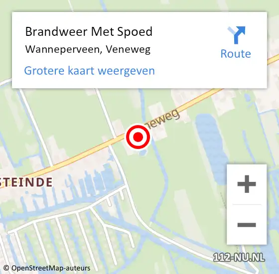 Locatie op kaart van de 112 melding: Brandweer Met Spoed Naar Wanneperveen, Veneweg op 28 oktober 2013 12:22