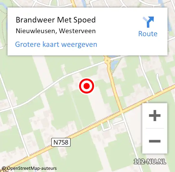 Locatie op kaart van de 112 melding: Brandweer Met Spoed Naar Nieuwleusen, Westerveen op 28 oktober 2013 12:22