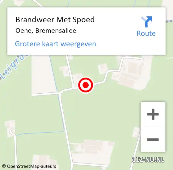 Locatie op kaart van de 112 melding: Brandweer Met Spoed Naar Oene, Bremensallee op 28 oktober 2013 12:22