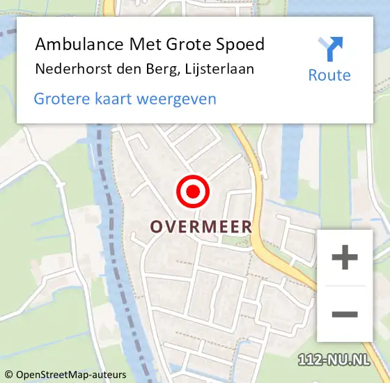 Locatie op kaart van de 112 melding: Ambulance Met Grote Spoed Naar Nederhorst den Berg, Lijsterlaan op 26 januari 2015 08:08