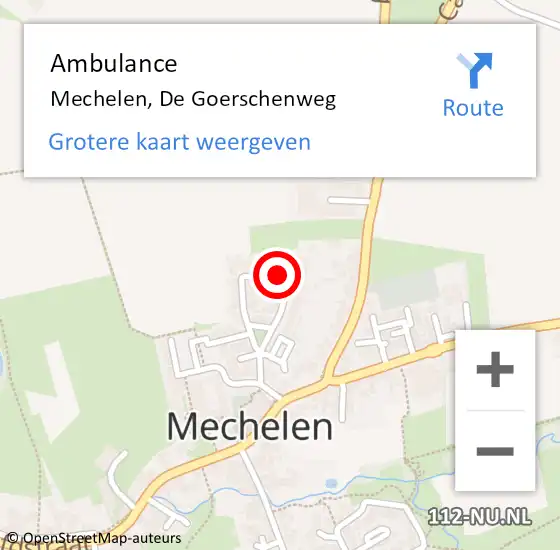 Locatie op kaart van de 112 melding: Ambulance Mechelen, De Goerschenweg op 26 januari 2015 08:47