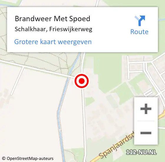 Locatie op kaart van de 112 melding: Brandweer Met Spoed Naar Schalkhaar, Frieswijkerweg op 28 oktober 2013 12:23