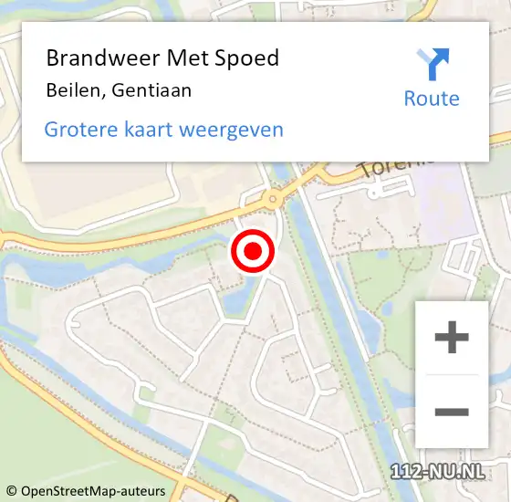 Locatie op kaart van de 112 melding: Brandweer Met Spoed Naar Beilen, Gentiaan op 28 oktober 2013 12:23