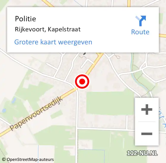 Locatie op kaart van de 112 melding: Politie Rijkevoort, Kapelstraat op 26 januari 2015 08:55