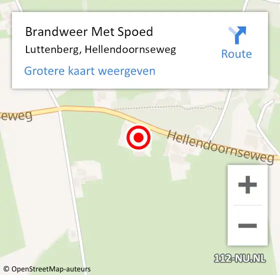 Locatie op kaart van de 112 melding: Brandweer Met Spoed Naar Luttenberg, Hellendoornseweg op 28 oktober 2013 12:24