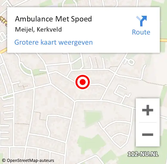 Locatie op kaart van de 112 melding: Ambulance Met Spoed Naar Meijel, Kerkveld op 26 januari 2015 09:34