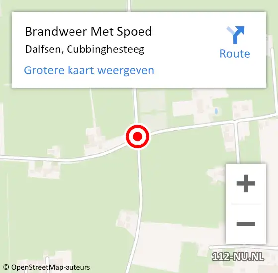 Locatie op kaart van de 112 melding: Brandweer Met Spoed Naar Dalfsen, Cubbinghesteeg op 28 oktober 2013 12:24