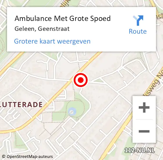 Locatie op kaart van de 112 melding: Ambulance Met Grote Spoed Naar Geleen, Geenstraat op 26 januari 2015 10:14