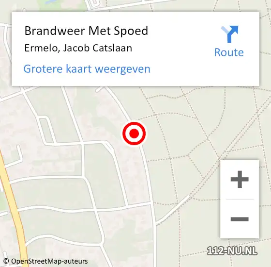 Locatie op kaart van de 112 melding: Brandweer Met Spoed Naar Ermelo, Jacob Catslaan op 28 oktober 2013 12:26
