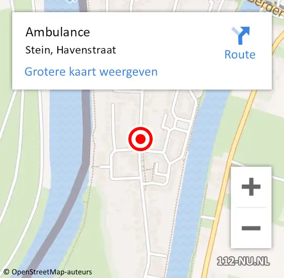 Locatie op kaart van de 112 melding: Ambulance Stein, Havenstraat op 26 januari 2015 10:49