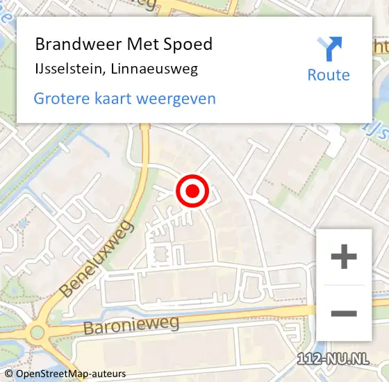 Locatie op kaart van de 112 melding: Brandweer Met Spoed Naar IJsselstein, Linnaeusweg op 26 januari 2015 10:52