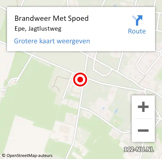 Locatie op kaart van de 112 melding: Brandweer Met Spoed Naar Epe, Jagtlustweg op 28 oktober 2013 12:26