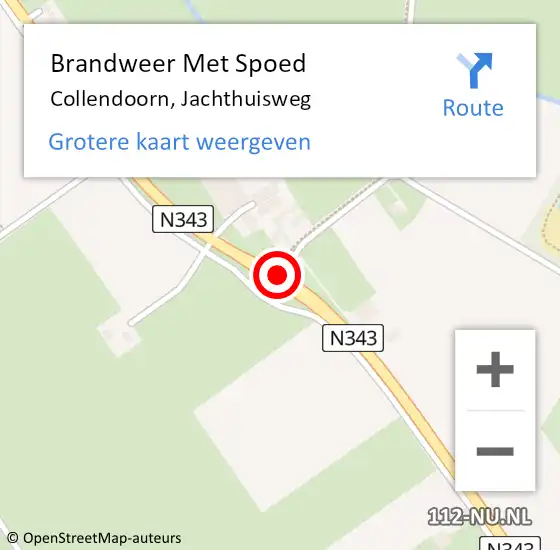 Locatie op kaart van de 112 melding: Brandweer Met Spoed Naar Collendoorn, Jachthuisweg op 28 oktober 2013 12:26