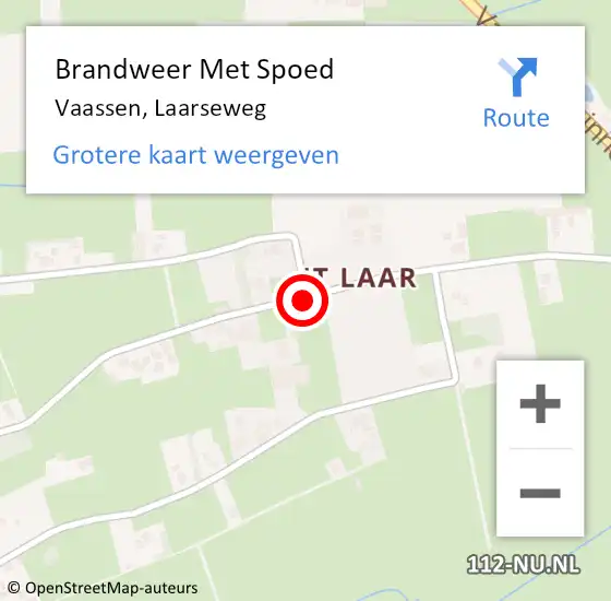 Locatie op kaart van de 112 melding: Brandweer Met Spoed Naar Vaassen, Laarseweg op 28 oktober 2013 12:26