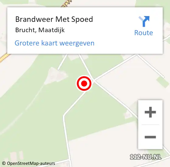 Locatie op kaart van de 112 melding: Brandweer Met Spoed Naar Brucht, Maatdijk op 28 oktober 2013 12:27