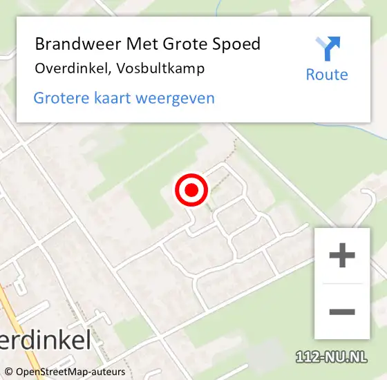 Locatie op kaart van de 112 melding: Brandweer Met Grote Spoed Naar Overdinkel, Vosbultkamp op 26 januari 2015 12:20
