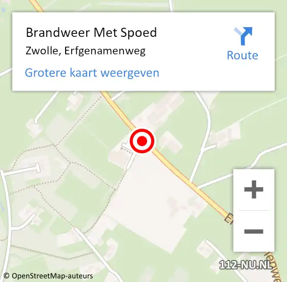 Locatie op kaart van de 112 melding: Brandweer Met Spoed Naar Zwolle, Erfgenamenweg op 28 oktober 2013 12:28